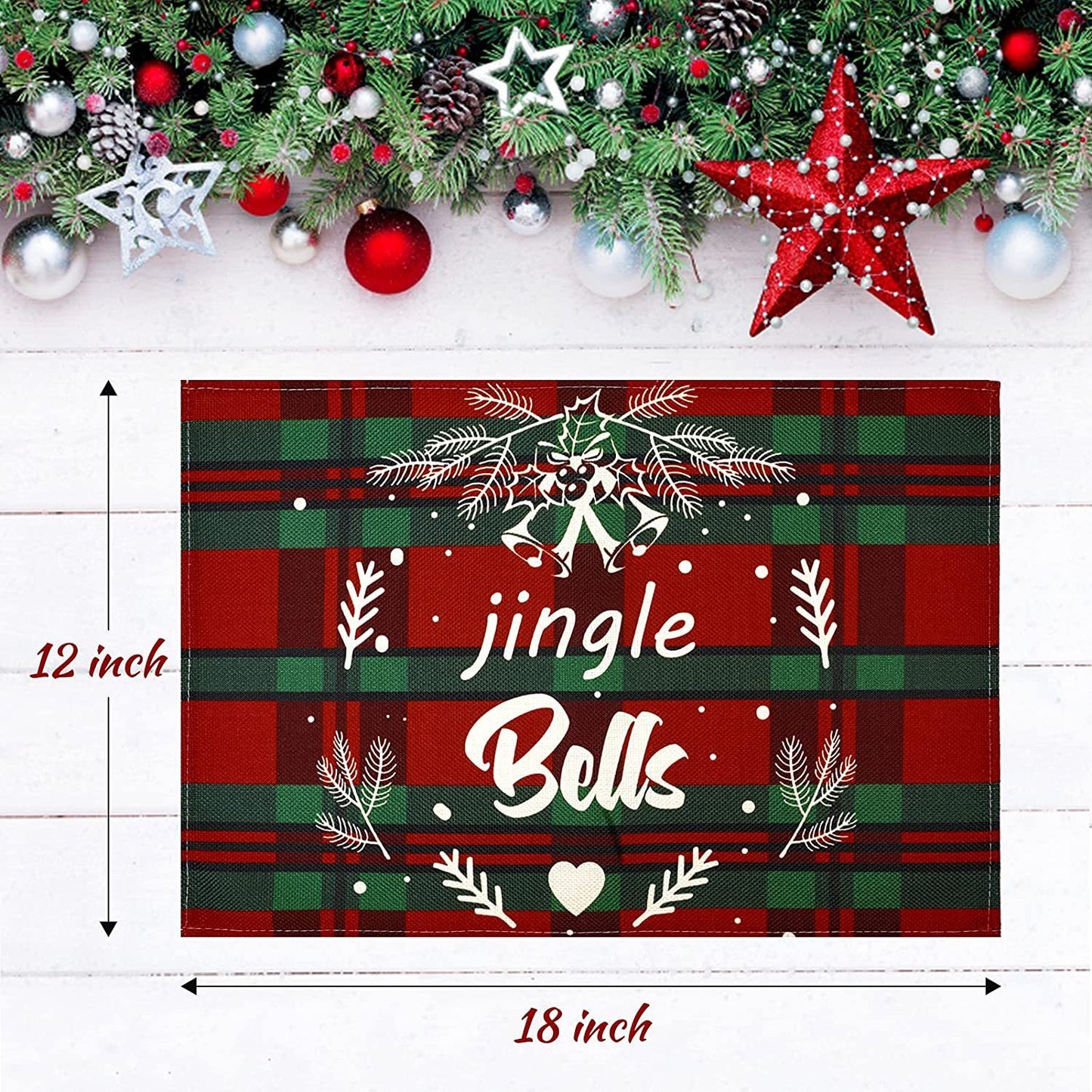 Christmas Cotton Waterproof Linen Insulated Placemats
