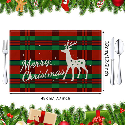 Christmas Cotton Waterproof Linen Insulated Placemats