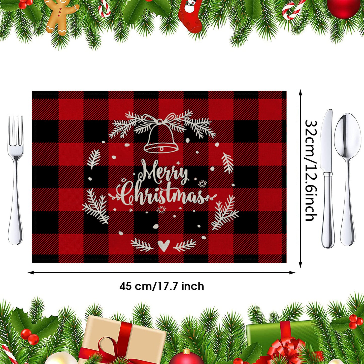Christmas Cotton Waterproof Linen Insulated Placemats