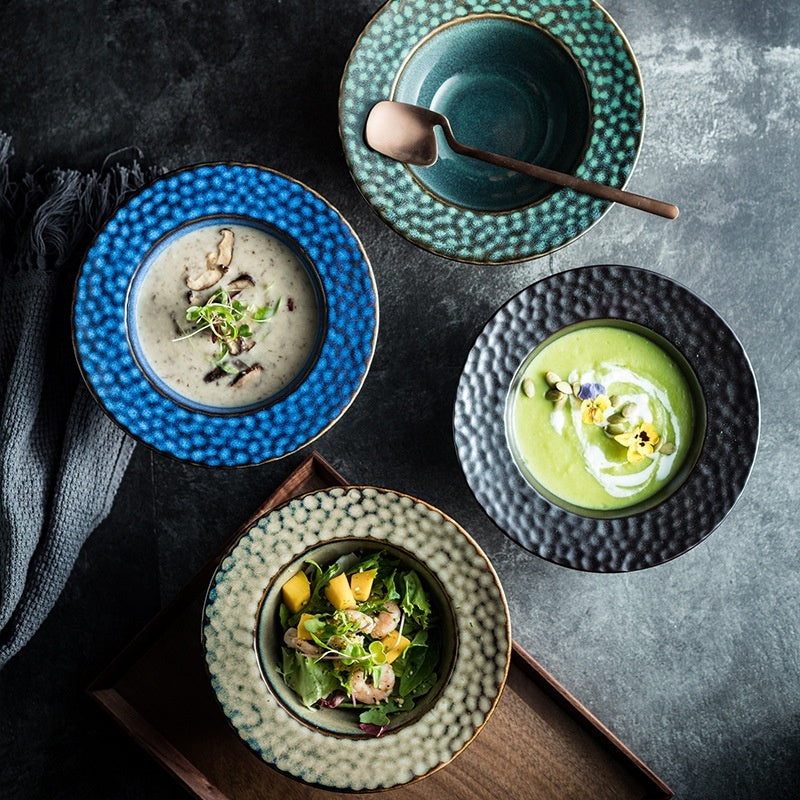 Japanese Style Dinner Western Restaurant With Thick Soup Deep Plates