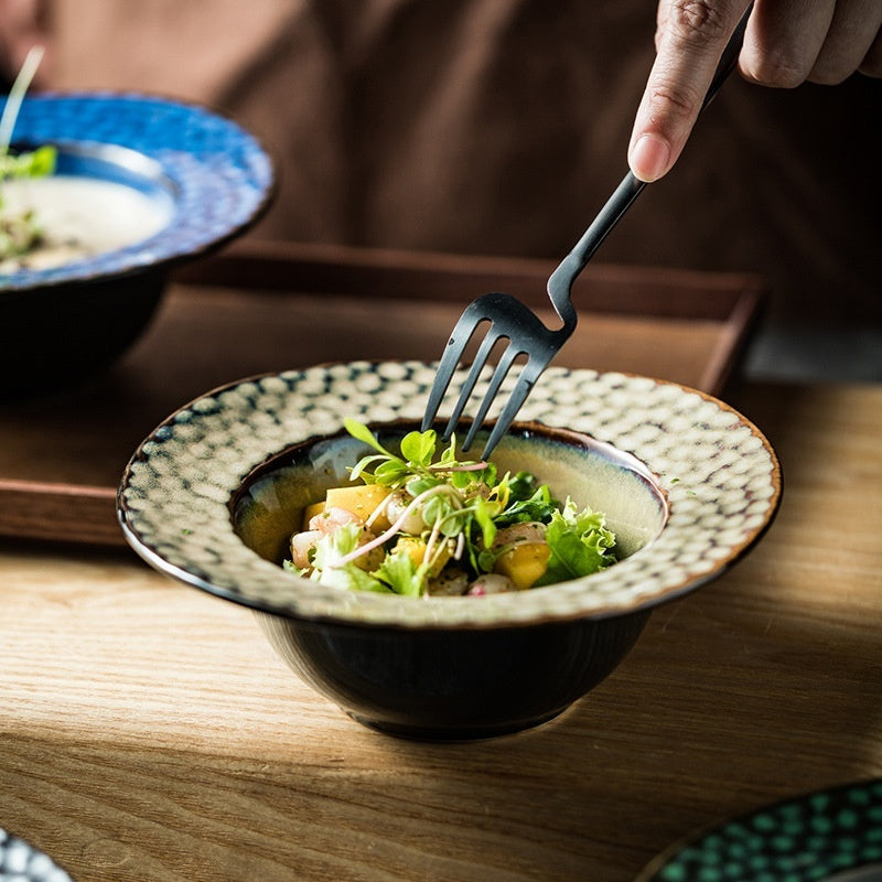 Japanese Style Dinner Western Restaurant With Thick Soup Deep Plates