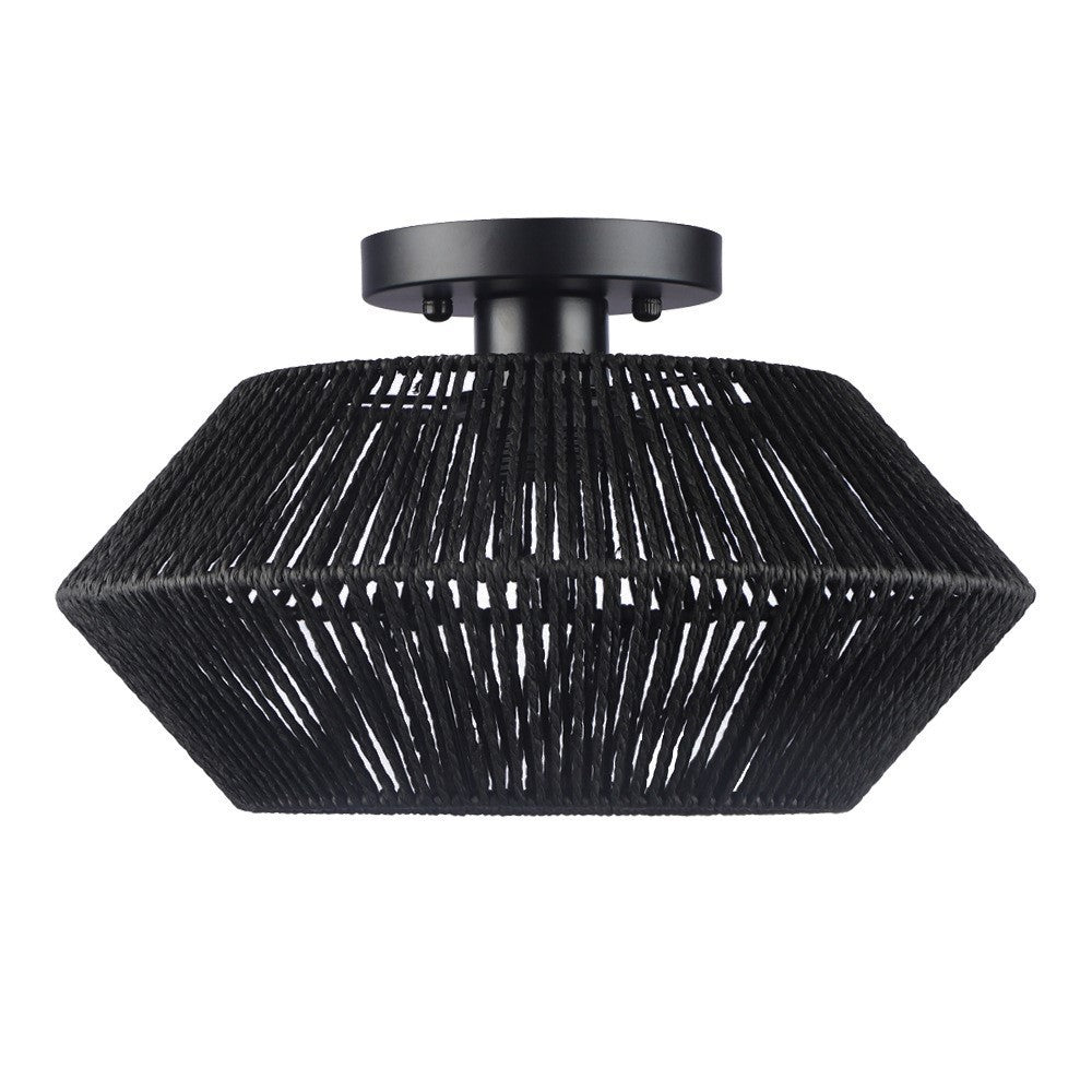 Handmade Vine Woven Aisle Restaurant Balcony Semi-suction Light