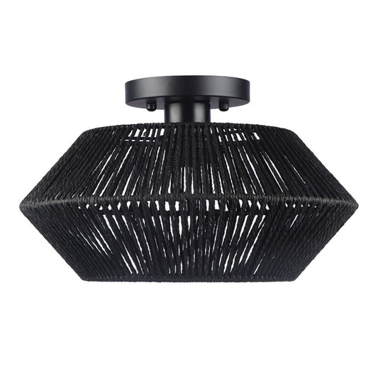 Handmade Vine Woven Aisle Restaurant Balcony Semi-suction Light