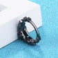 Punk Electroplated Black Gold Inlaid Black Zircon Ring