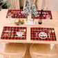 Christmas Plaid Print Placemats Tabletop Decorations