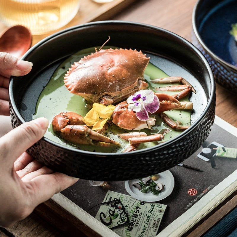 Japanese Ceramic Round Deep Plates Dinner Plate