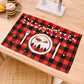 Christmas Plaid Print Placemats Tabletop Decorations